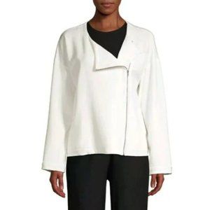 Eileen Fisher Size XL Flex Tencel Ponte Round Neck Jacket Ivory NWT NEW